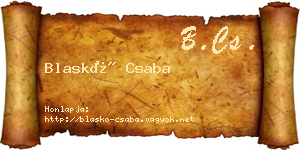Blaskó Csaba névjegykártya